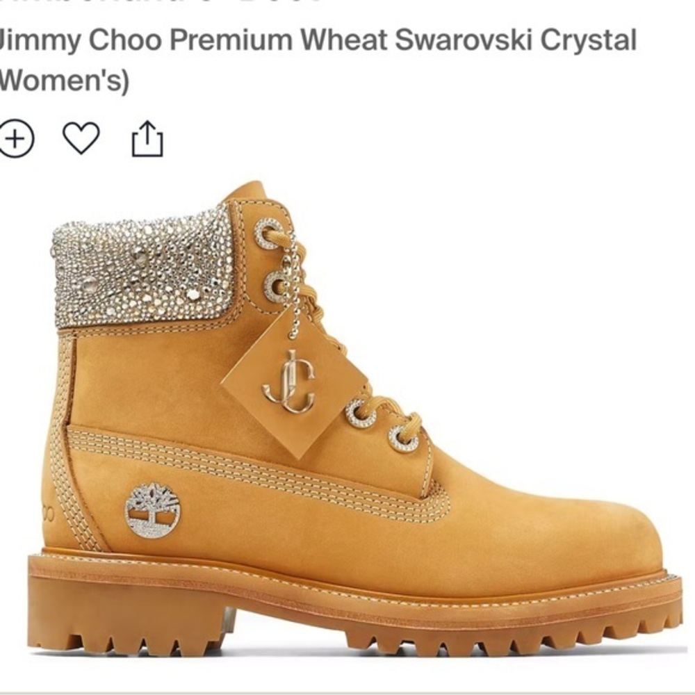 Timberland x Jimmy Choo 6” Boots w/ Premium Wheat Swarovski Crystal, size 9, NWT